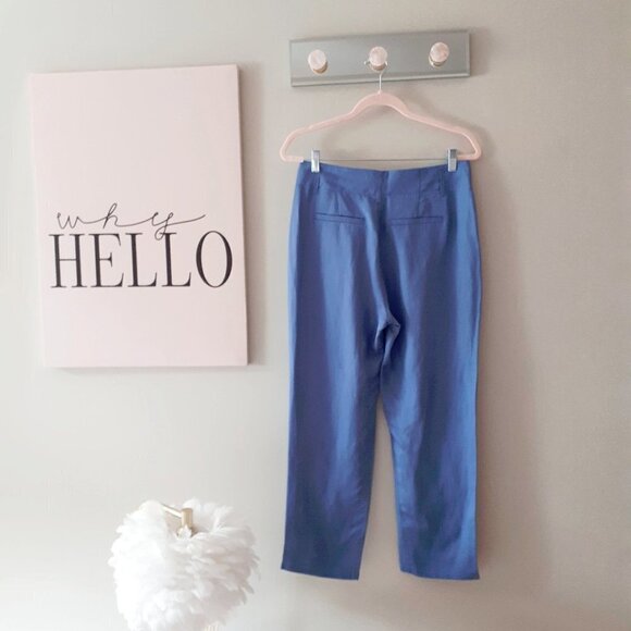 NWT Scotch & Soda blue linen blend cropped pleated trousers, M - Picture 12 of 12